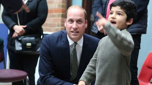The Duke of Cambridge, speaks to families affected by the Grenfell Tower apartment block fire. (AAP)