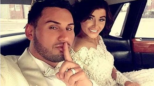 Salim Mehajer and wife Aysha on their wedding day. (Supplied)