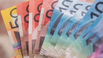 handful of australian money cash