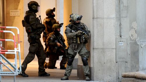 Police secures the area of a subway station Karlsplatz (Stachus) near a shopping mall following a shooting in Munich. (AFP)