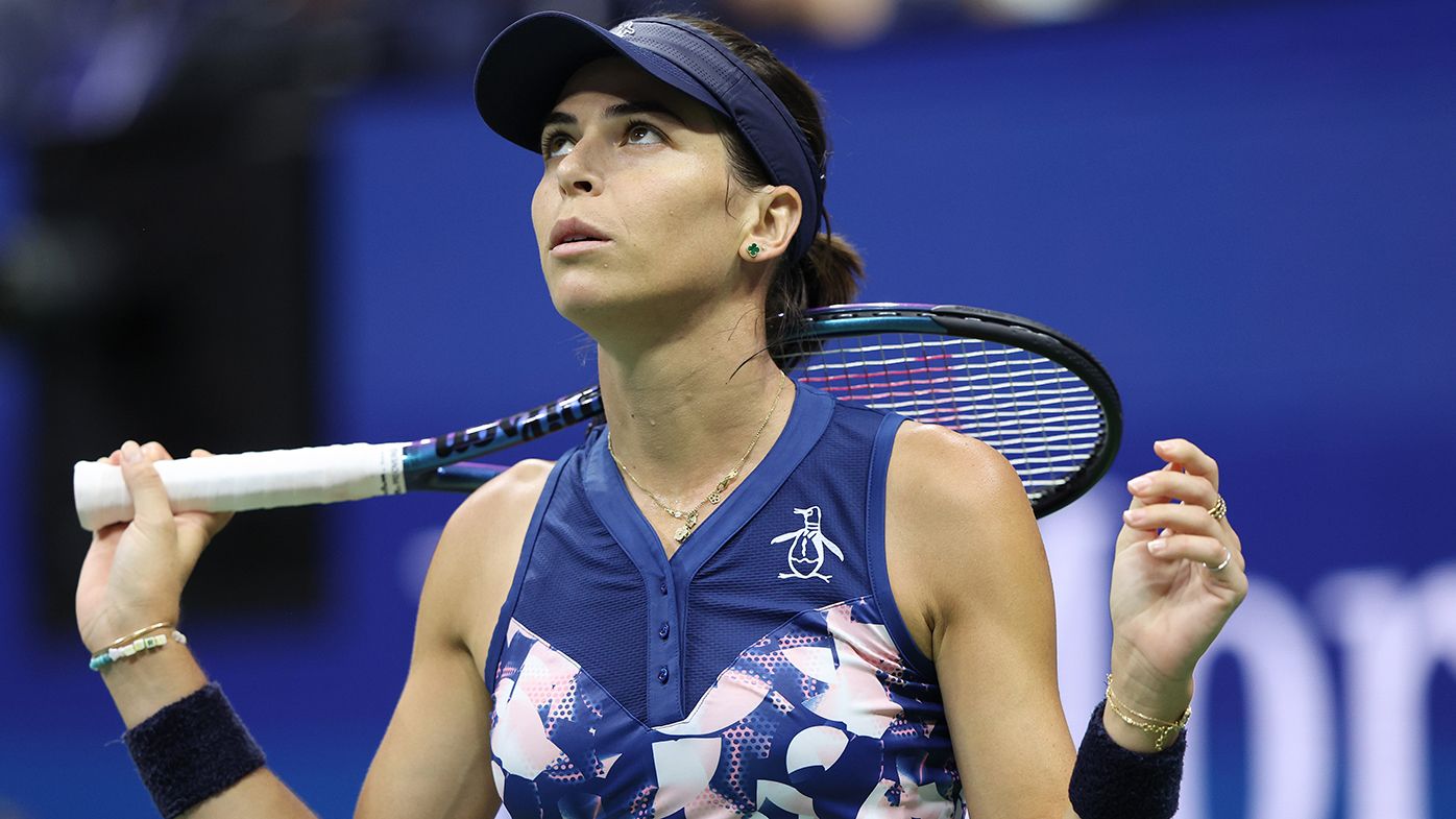 Ajla Tomljanovic during her loss to Ons Jabeur at the US Open.