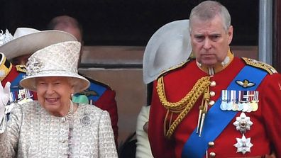 Prince Andrew and Her Majesty at Trooping of the Colour in 2019.