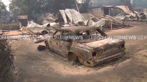 A burnt-out car. (9NEWS)