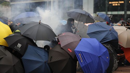 Hong Kong protests tear gas 29 September 