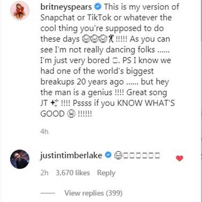 Justin Timberlake comments on Britney Spears' video.