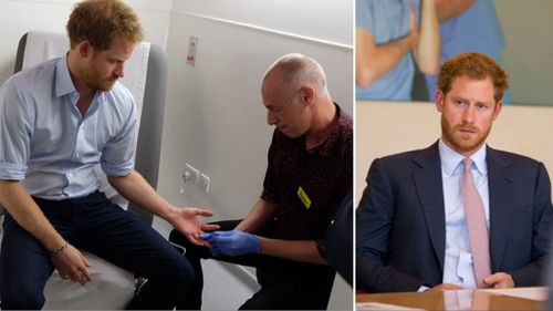 Prince Harry being tested for HIV. (Facebook/The Royal Family)