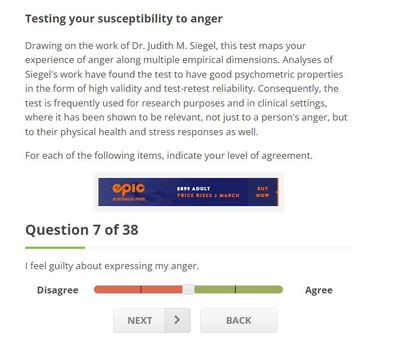 Multidimensional anger test