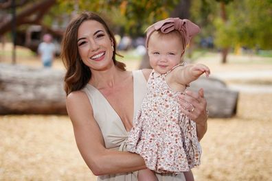 9News reporter Brittany Hoskins with her daughter.