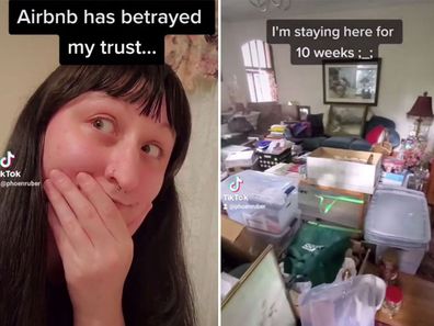 Woman horrified after 'five-star' AirBnB is covered in rubbish and looks like a 'hoarder's paradise'