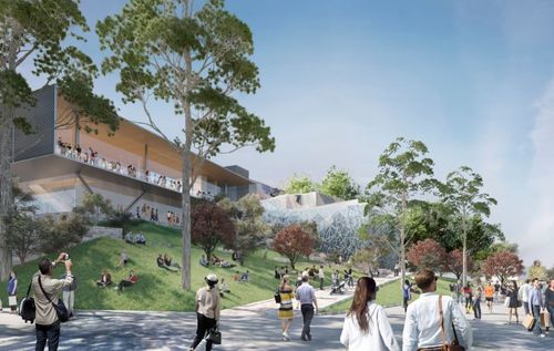 A designer's interpretation of the potential Apple flagship store at Federation Square. Picture: Supplied