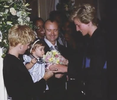 Lily Collins meeting Princess Diana