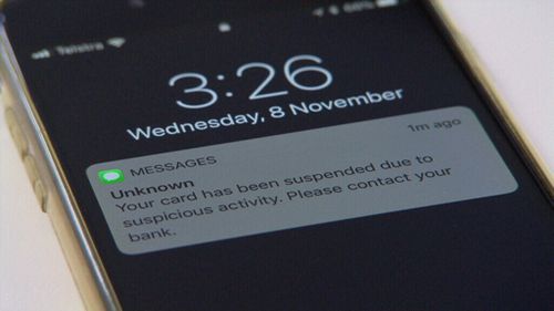 "Smishing" involves tricking people into disclosing bank details via text.