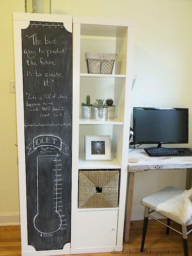 debt payment chalkboard themometre