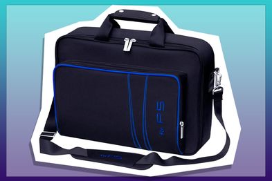 9PR: omarando Gaming Console Carrying Case, Black and Blue