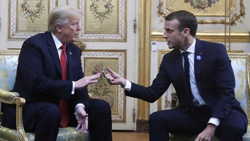 Donald Trump and Emmanuel Macron.
