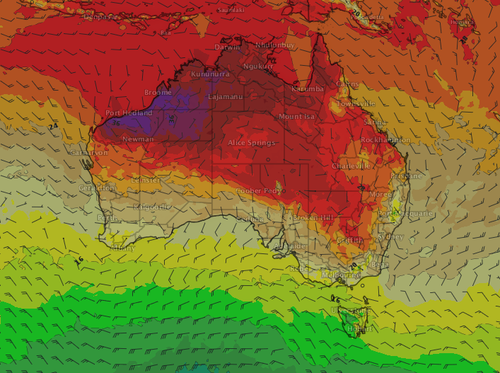 There'll be mild maximums along the southeast coast, while further north temperatures will be warmer than average. (Weatherzone)