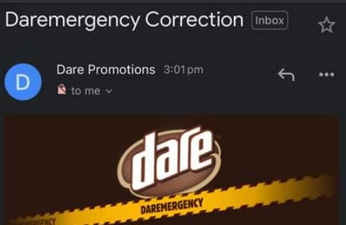 Dare Iced Coffee promotional email