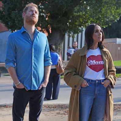 MELBOURNE, AUSTRALIA - APRIL 16: The Duke and Duchess of Sussex, Prince Harry and Meghan Markle take part in the Scar Tree Walk on day three of the royal tour on April 16, 2026 in Melbourne, Australia. The Scar Tree Walk is a journey that connects traditional and contemporary Aboriginal cultures and history of the Kulin Nation. The Duke and Duchess of Sussex are on a four-day visit to Australia, with appearances in Melbourne, Canberra and Sydney. (Photo by Jonathan Brady/PA Wire-Pool/Getty Im