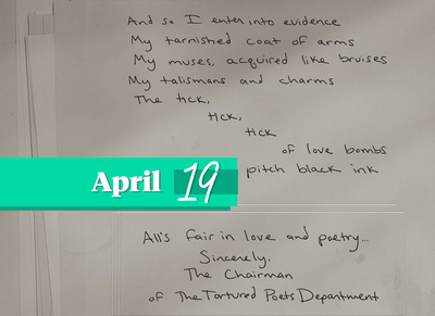 April 19: The Tortured Poet's Department release date