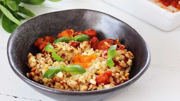 Will and Steve's pumpkin and sweet tomato shakshuka gratin recipe