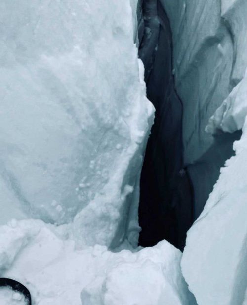 The crevasse Tim Blakey fell into.