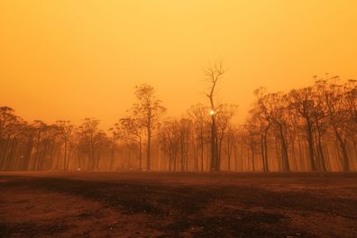 This eerie red glow is becoming an all too familiar sight on the south coast of NSW. 