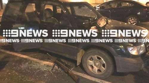 A firearm is seen on the ground after a man surrendered to police. Picture: 9NEWS