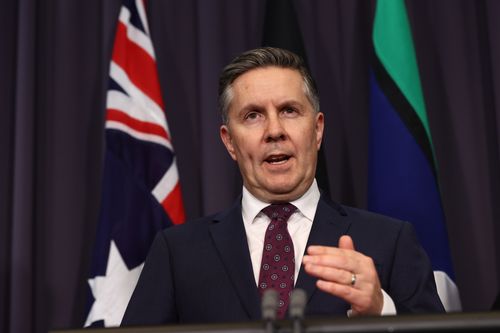 Minister for Health Mark Butler during a press conference on vaping at Parliament House in Canberra on July 29, 2025. fedpol Photo: Dominic Lorrimer