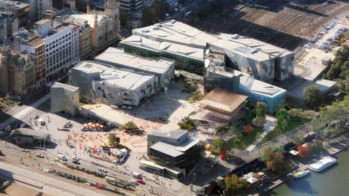 A design shows an aerial view of the redesigned space. (Victorian Government)