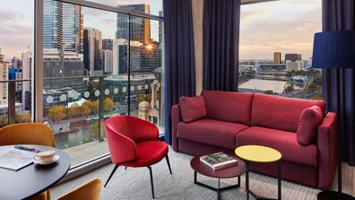 Living room in the level 14 suite, DoubleTree by Hilton 