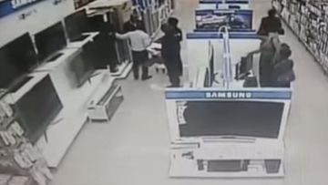 <p>Now you see it now you don’t.</p>
<p> A female thief in Zambia has been filmed making a flat screen TV disappear – up her skirt. </p>
<p>The theft took place from a department store in the country’s capital Lasaka on June 16, local media report.</p>
<p> CCTV footage shows a woman and a female accomplice positioning themselves next to the Samsung displays.</p>
<p>Next, the woman casually takes the flat screen off the display counter, which looks to be in the vicinity of 32 inches, and lowers it down to her legs.</p>
<p>The woman and the other lady move into full view, and the TV has disappeared from the counter.
</p><p>The two ladies make their way out of the store, one with an obvious hobble</p>  
<p>The CCTV footage has been released to social media to try and locate the stolen goods but nothing has been found so far.</p>
<p>Perhaps surprisingly, the woman is not the first to steal a TV with an upskirt manoeuvre. Click though this gallery to see more footage of surprisingly ambitious thieves.</p><p> 
</p>