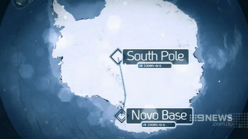 Mr Werb hopes to reach the South Pole and return to the Novo Base. (9NEWS)