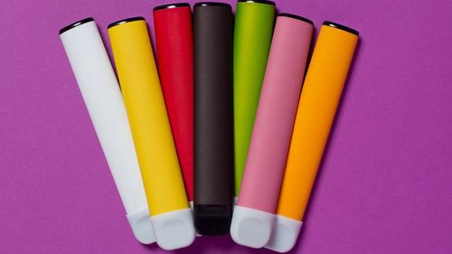 Colourful vapes or e-cigarettes can be harmful. 