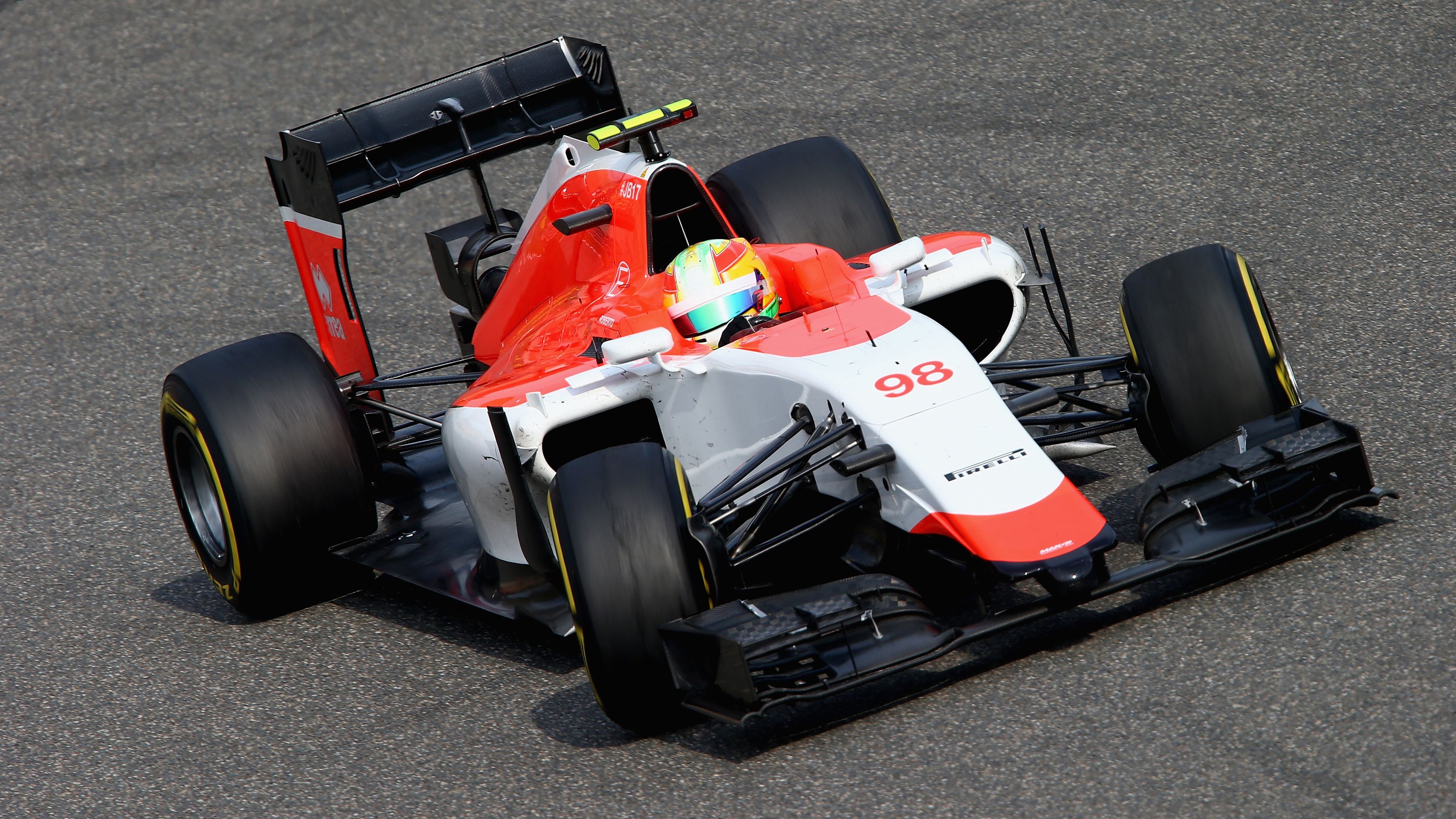 Roberto Merhi during practice for the Formula 1 Chinese Grand Prix at the Shanghai International Circuit in 2015.