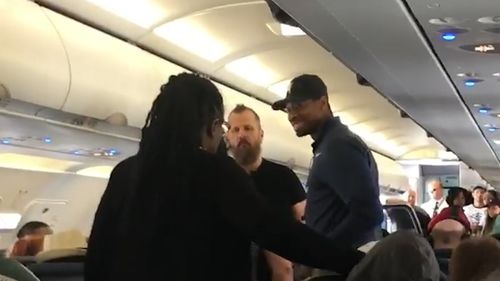 The woman erupted into the abusive tirade after the flight was grounded in Rochester owing to a passenger medical emergency, Spirit Airlines said in a statement. Picture: Facebook/Chianti Washington