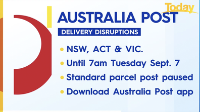 Australia Post has paused standard deliveries until tomorrow, in an attempt to get on top of a backlog.