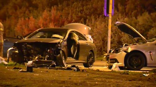 Five injured in fiery three-car crash in Melbourne overnight