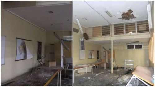 The corrrections department released photos of the gymnasium where the siege started yesterday. (Supplied)
