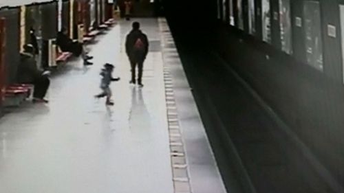 Mohamed had been sitting next to his mum seconds before he ran towards the tracks. 
