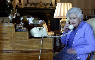 The Queen working from Windsor Castle during the coronavirus crisis.