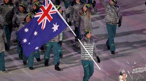 Scott James carried the flag for Australia. (AAP)