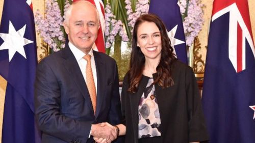 Prime Minister Malcolm Turnbull welcomed New Zealand Prime Minister Jacinda Ardern. (Twitter / @ccroucher9)