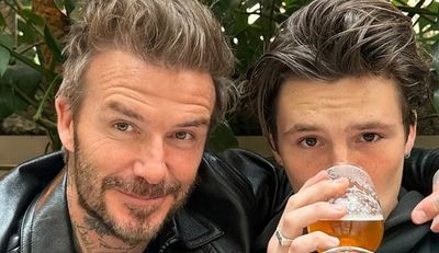 David Beckham and son Cruz toast his 18th birthday