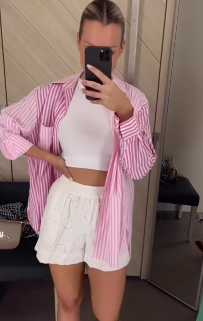 Fashion blogger Courtney shared a try-on video of her in the shirt, receiving praise as she did so.