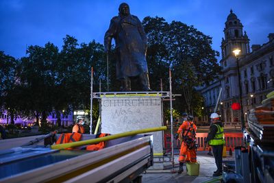 Winston Churchill statue protected amid race demonstrations