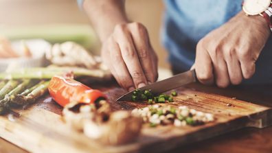 Man cooking healthy meal