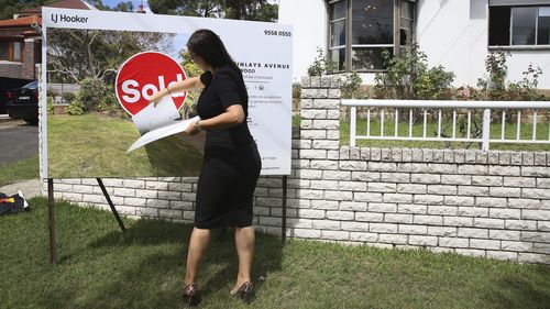 Estate agent Connie Gerakis after a successful property auction in Earlwood last weekend.