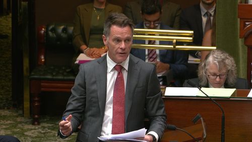 NSW Premier Chris Minns in parliament