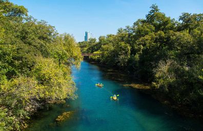 Kayaking on Lady Bird Lake, Austin Texas