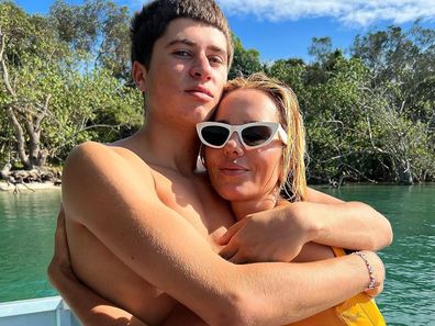 Pip Edwards with son Justice when he was younger.